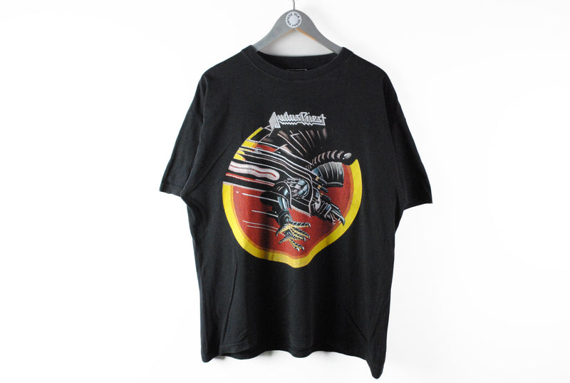 Vintage Judas Priest T-Shirt Large 90s music heavy metal hard rock black tee