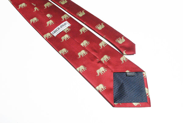 animal pattern armani elephant tie