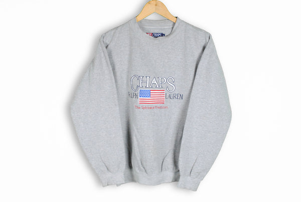 Vintage Chaps Sweatshirt Small ralph lauren gray big logo