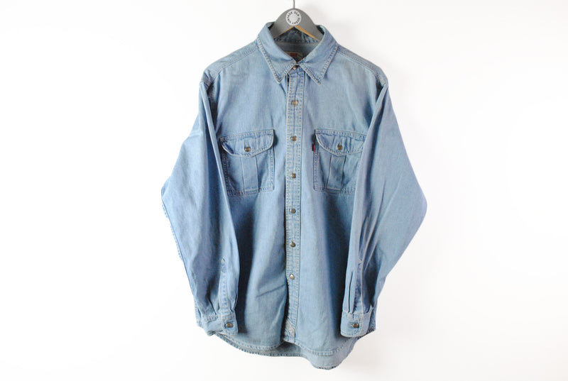 Vintage Levis Shirt Large denim jean shirt button up oxford