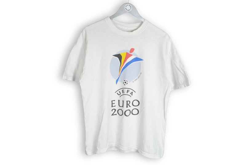 Vintage UEFA Euro 2000 T-Shirt Medium white cotton 1994 tm shirt