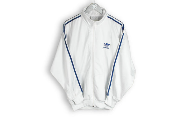 vintage adidas white blue track jacket medium size