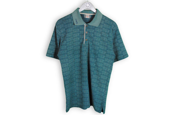 Vintage Levis Polo T-Shirt Medium / Large green monogram full logo 80s shirt