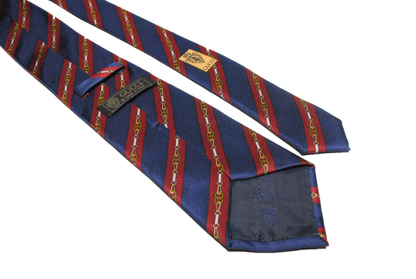 Vintage Gucci Tie luxury red blue chain