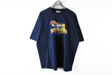 Vintage Woody Woodpecker Universal Studios T-Shirt XXLarge blue big logo Orlando 90s cartoon tee made in USA