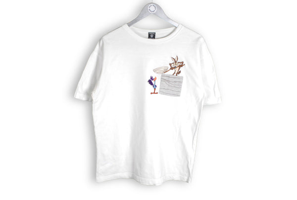 Vintage Warner Bros T-Shirt Medium white big logo cartoon tee