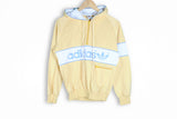 Vintage adidas nylon hoodie big logo small size 80s west germany