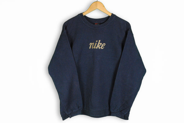 vintage nike sweatshirt big logo blue small