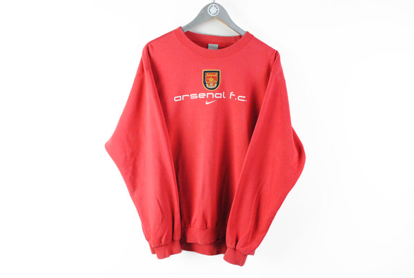 Vintage Arsenal London Nike Sweatshirt Large / XLarge red big logo FC football England sport jumper 90s