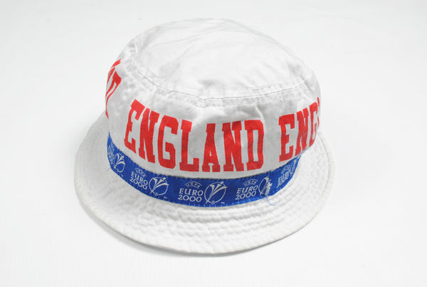 Vintage England Team Euro 2000 Bucket Hat 1994 white cap