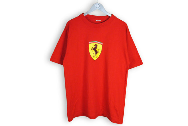 Vintage Ferrari T-Shirt XLarge red big logo Michael Schumacher