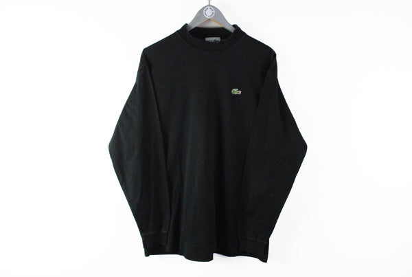 Vintage Lacoste Sweatshirt Large made in France black small logo 90s