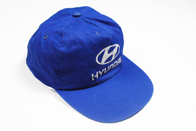 Vintage Hyundai Cap blue big logo retro 90s car auto baseball hat