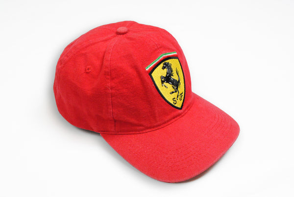 Vintage Ferrari Cap red big logo yellow hat