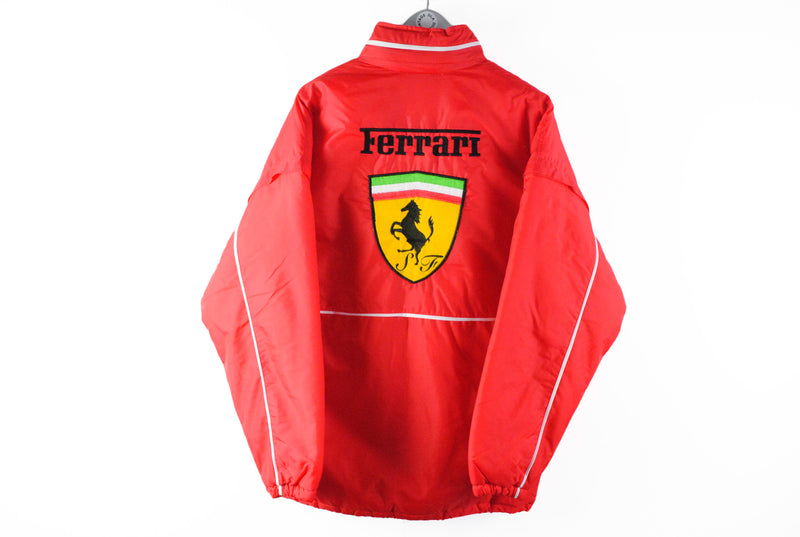 Vintage Ferrari Jacket Medium / Large red big logo retro 90s F1 Michael Schumacher Formula 1 jacket