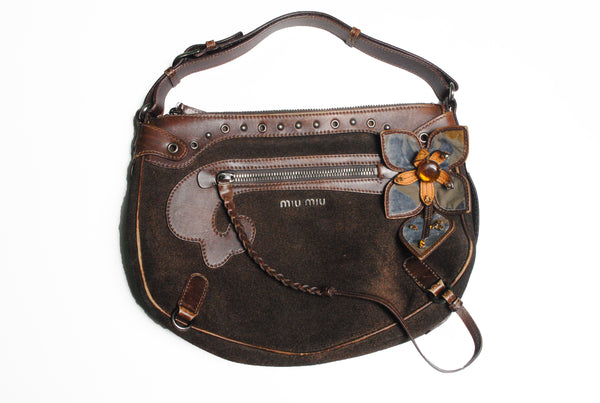 miu miu vintage bag brown women's retro handbag