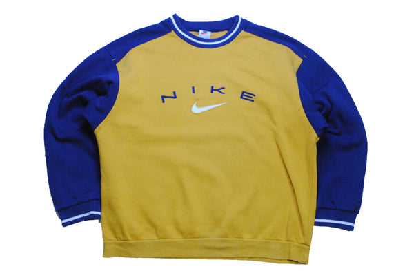 vintage Nike yellow blue big logo sweatshirt