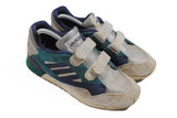 Vintage Adidas Velcro Sneakers US 6 UK 5.5 EUR 38 2/3 gray green athletic shoes