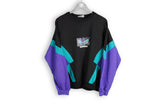 vintage 80s adidas sweatshirt black purple multicolor big logo