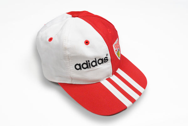 Vintage Adidas Stuttgart Cap big logo white red