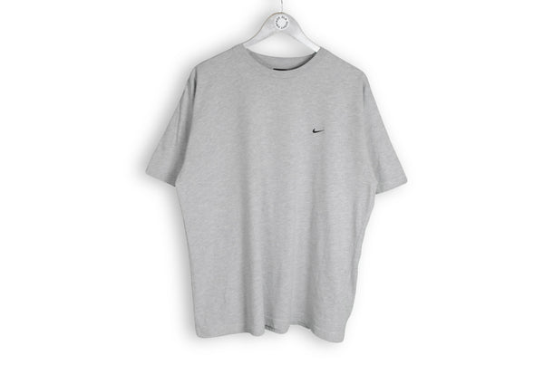 Vintage Nike T-Shirt Large 90s small swoosh logo basic shirt gray