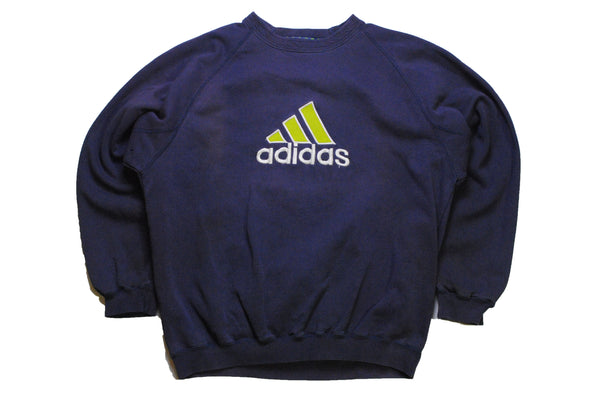 big logo adidas blue classic sweatshirt vintage 90s