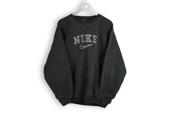 vintage nike big logo sweatshirt black white