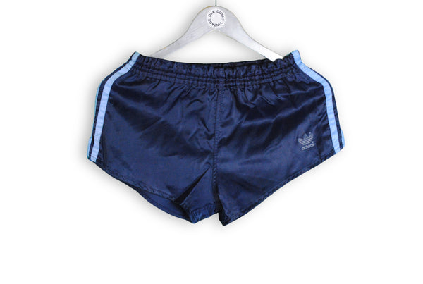 Vintage Adidas Shorts 90s sport track athletic shorts navy blue polyester shorts Small