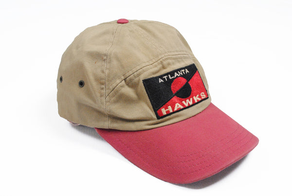 Vintage Atlanta Hawks Cap brown red 90s baseball NBA basketball hat made in USA
