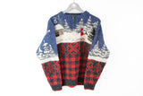 vintage Woolrich sweater ski pattern retro 90s warm jumper