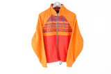 vintage Salwa orange 90s Fleece Sweater full zip red