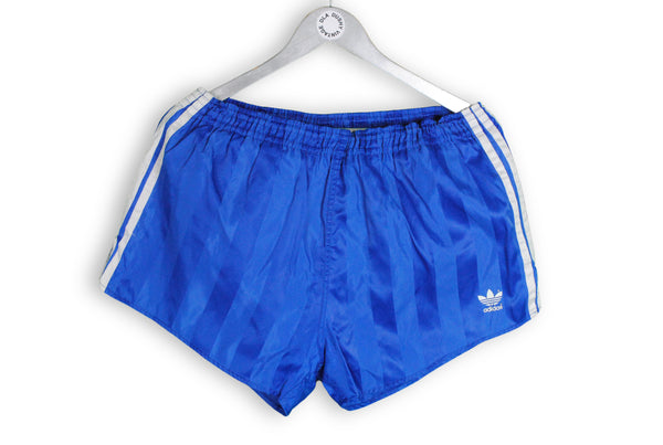 Vintage Adidas Shorts 90s sport track athletic shorts blue striped track shorts