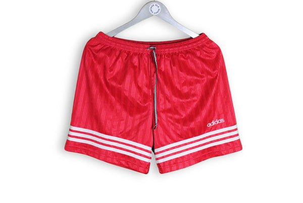 Vintage Adidas Shorts red bright sport nylon 90s