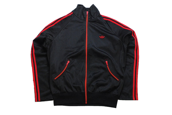 vintage 80s black red adidas track jacket