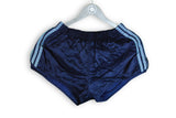 Vintage Adidas Shorts 80s retro track athletic shorts  blue navy polyester made in Yugoslavia