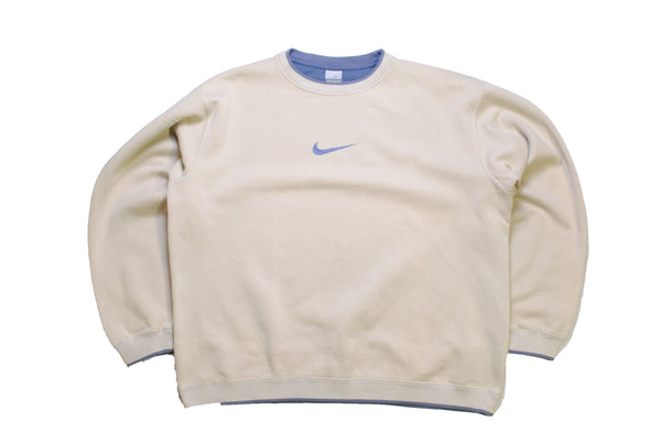 Nike big logo beige sweatshirt XLarge size