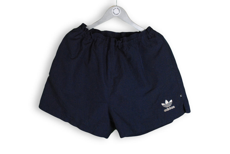 Vintage Adidas Shorts 80s retro track athletic shorts  navy blue dark color sport shorts