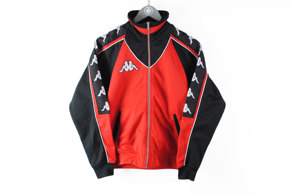 Vintage Kappa Track Jacket XSmall red black 90s sport windbreaker