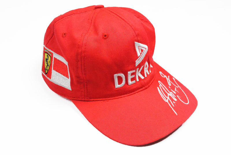 Vintage Ferrari Cap Dekra Monaco Michael Schumacher red cotton 90s Hat