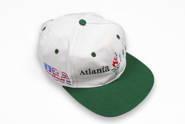 Vintage Atlanta 1996 Olympic Games USA Cap white green team hat