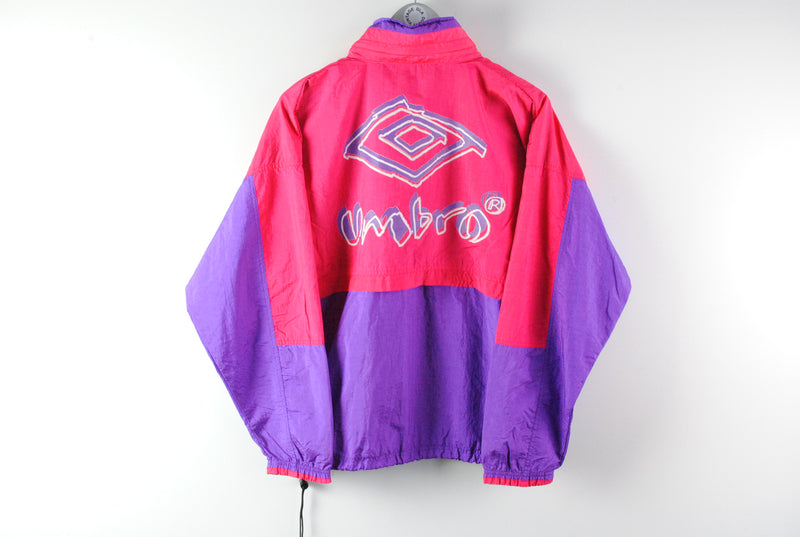 Vintage Umbro Windbreaker Jacket Small big logo purple pink 90s sport jacket