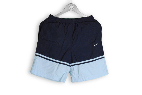 Vintage Nike Shorts XSmall / Small big logo blue rare  swimming