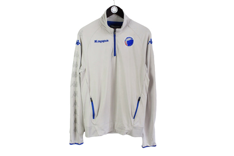 Vintage Kappa F.C. Copenhagen Sweatshirt 1/4 Zip Medium gray 00s sport style football jumper