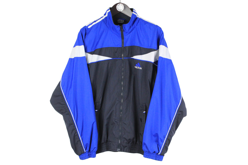 Vintage Adidas Tracksuit Medium / Large 00s retro black blue sport suit jacket and pants