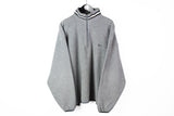 Vintage Nautica Fleece Half Zip XLarge gray sweater 90s sport style made in USA jumper