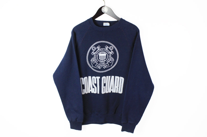 Vintage Coast Guard Sweatshirt XLarge made in USA navy blue 90s jumper