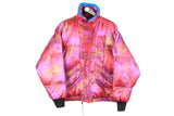 vintage BOGNER men's Ski Jacket Size 50 authentic retro pattern pink purple acid big logo hipster multipocket 90s 80s style winter puffer