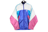 Vintage Adidas Tracksuit Large white blue 90s retro streetwear sport style jacket and pants classic sport windbreaker