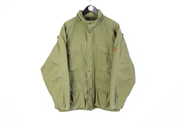 Vintage Fjallraven Jacket Large green 90's outdoor military style olive parka jacket