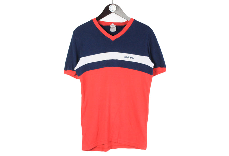 Vintage Adidas T-Shirt Medium red blue 80s cotton tee
